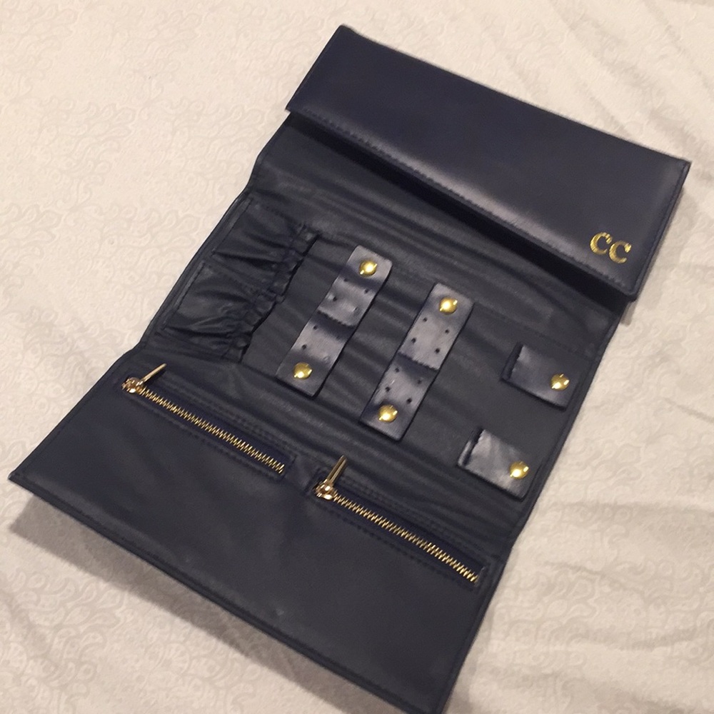 Navy Blue Jewelry Travel Case